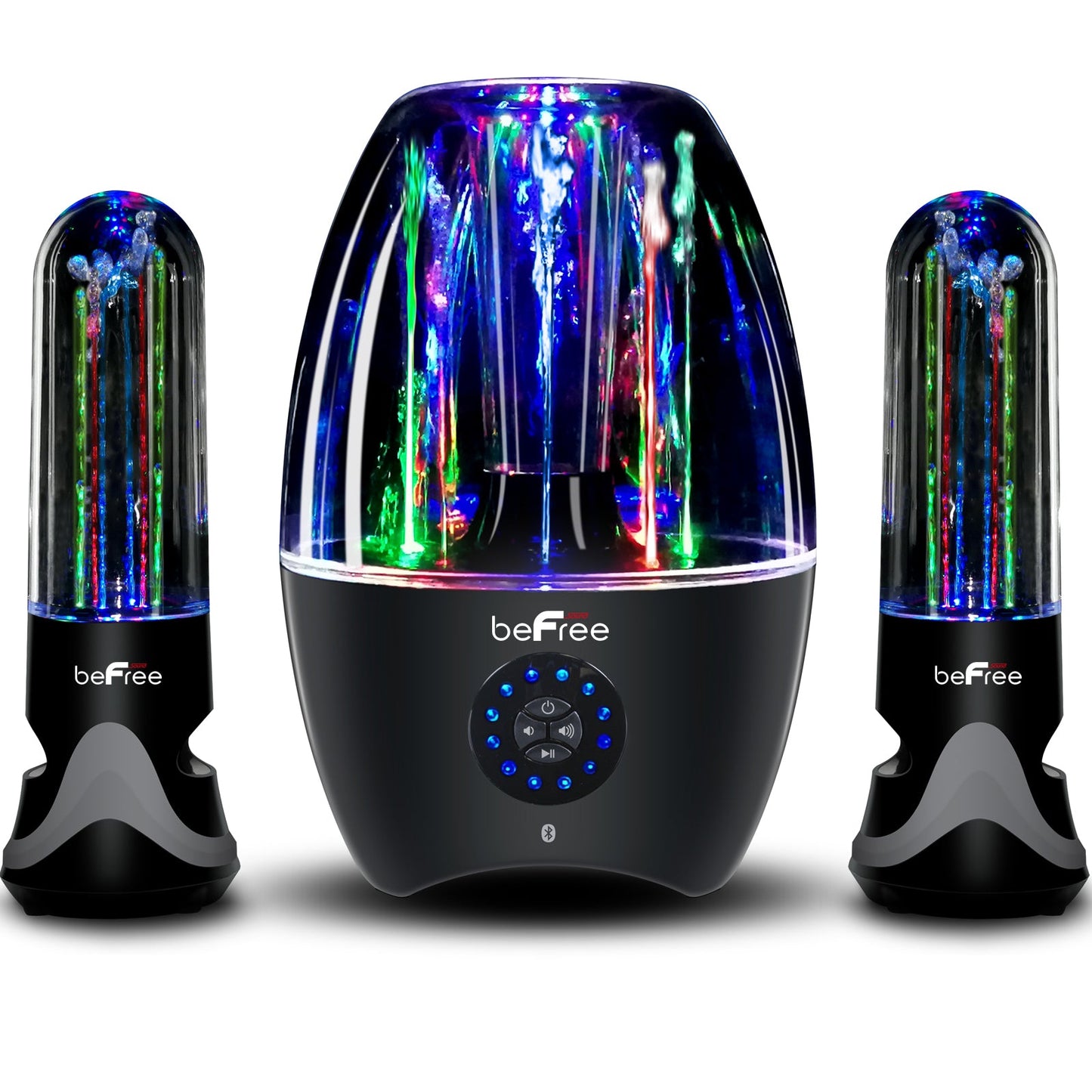 beFree Sound 2.1 Channel Bluetooth Multimedia LED Dancing Water Sound System W2B