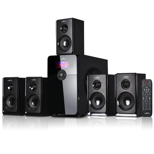 beFree Sound 5.1 Channel Surround Sound Bluetooth Speaker System in Black W2B
