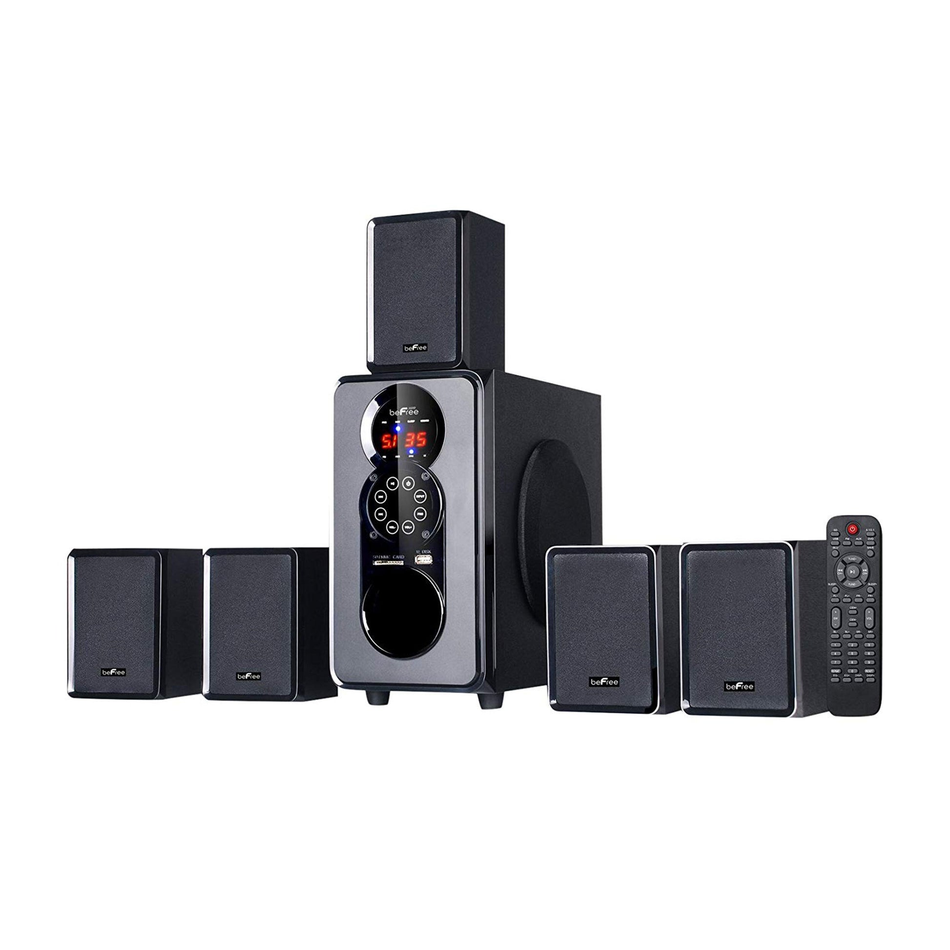 beFree Sound 5.1 Channel Bluetooth Surround Sound Speaker System in Black W2B