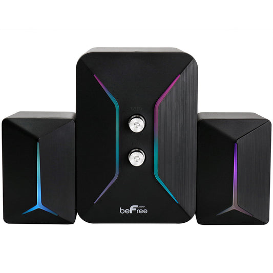 beFree Sound Computer Gaming 2.1 Speaker System with Color LED Lights BEFREE SOUND