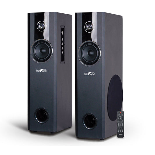 beFree Sound 2.1 Channel Bluetooth Powered Black Tower Speakers W2B