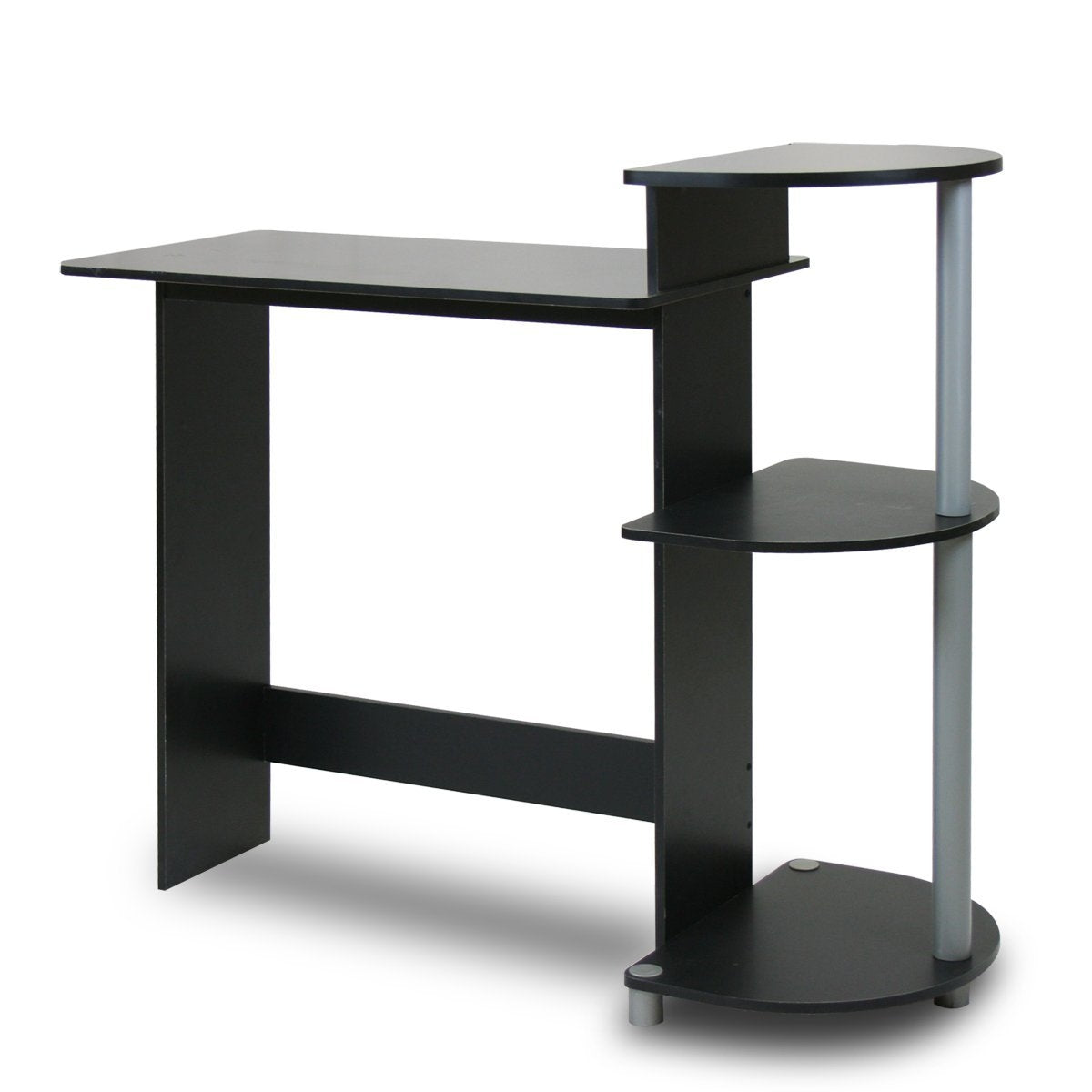 Contemporary Computer Desk in Black and Grey Finish FastFurnishings