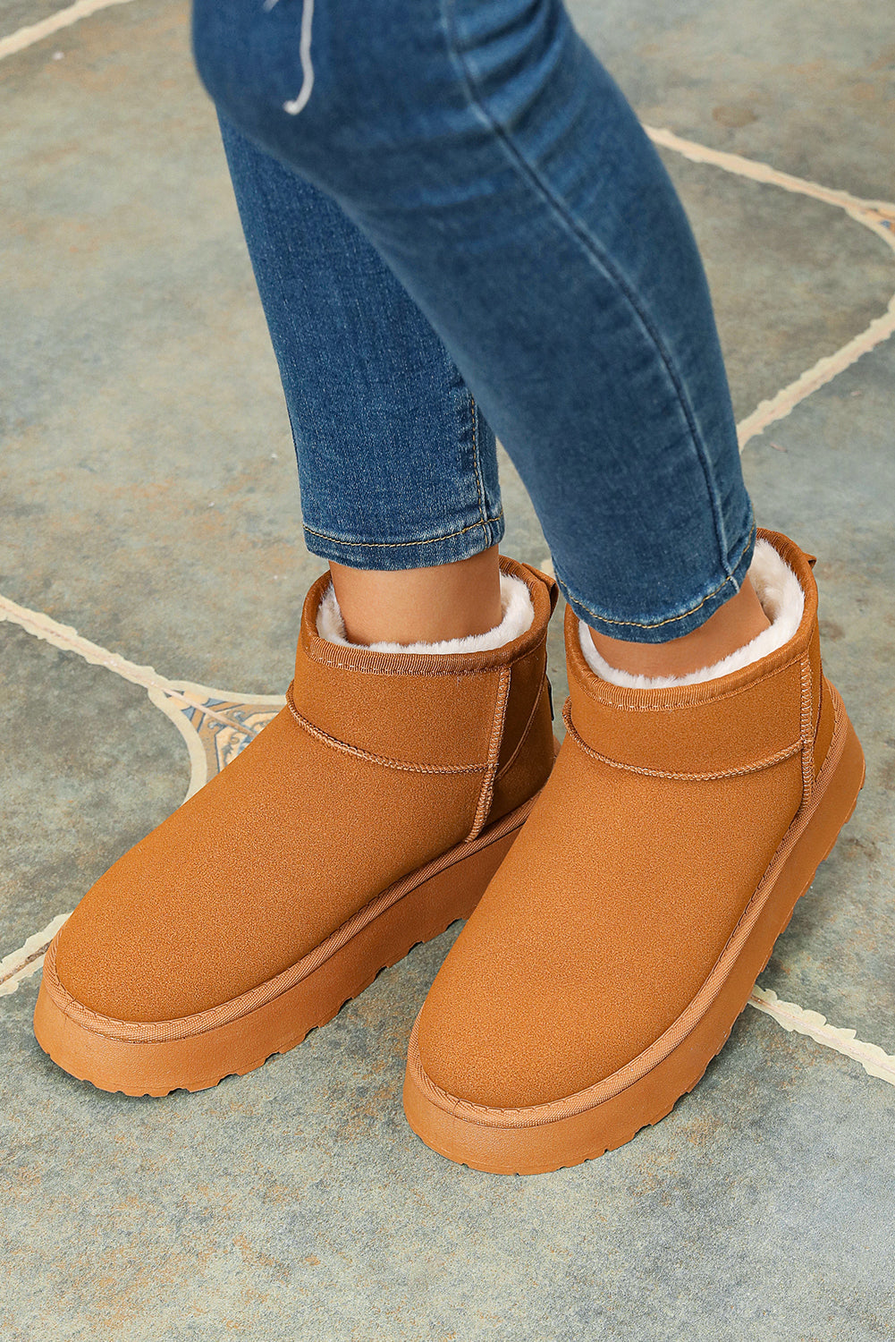 Anna Fur Lined Suede Ankle Snow Boots-2