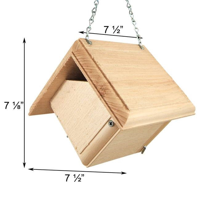 Hand Crafted Pine Wood Hanging Bird House for Carolina Wrens - Made in USA FastFurnishings