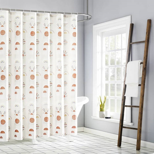 72-inch Cream White Orange Sunset Bohemian Pattern Shower Curtain FastFurnishings