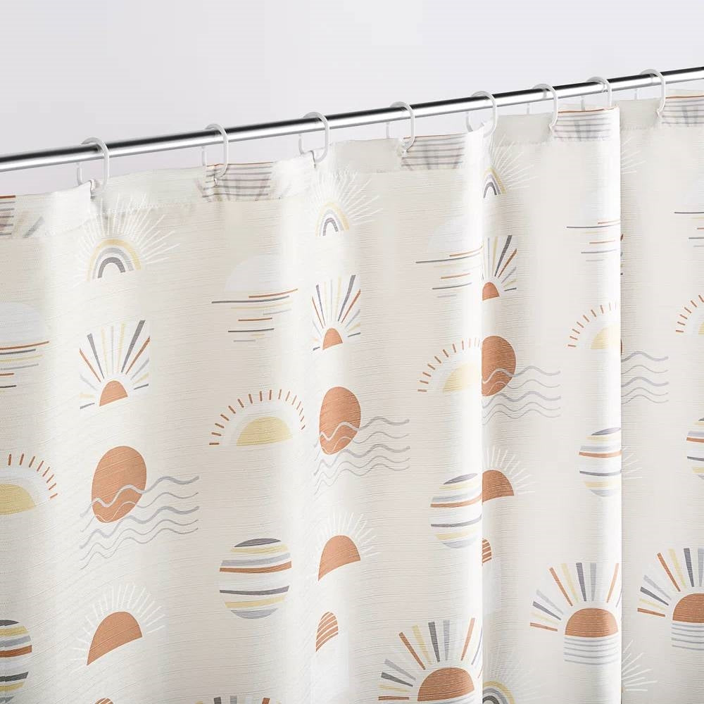 72-inch Cream White Orange Sunset Bohemian Pattern Shower Curtain FastFurnishings