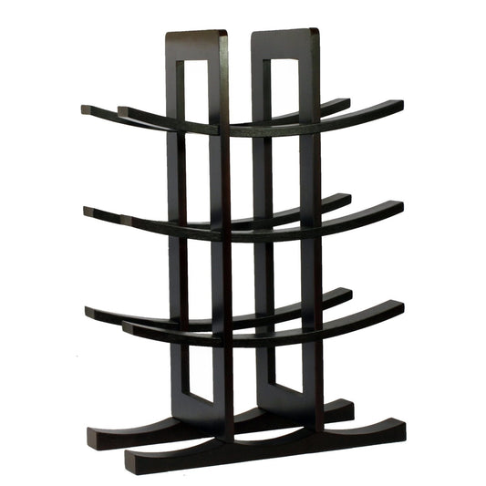 12-Bottle Wine Rack in Dark Espresso Finish Bamboo FastFurnishings