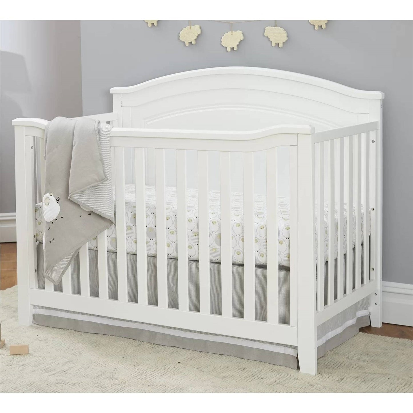 SF Home Solid Wood Convertible Crib in White - Toddler Bed Sold Separately FastFurnishings