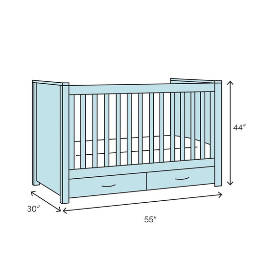 SF Home Solid Wood Convertible Crib in White - Toddler Bed Sold Separately FastFurnishings