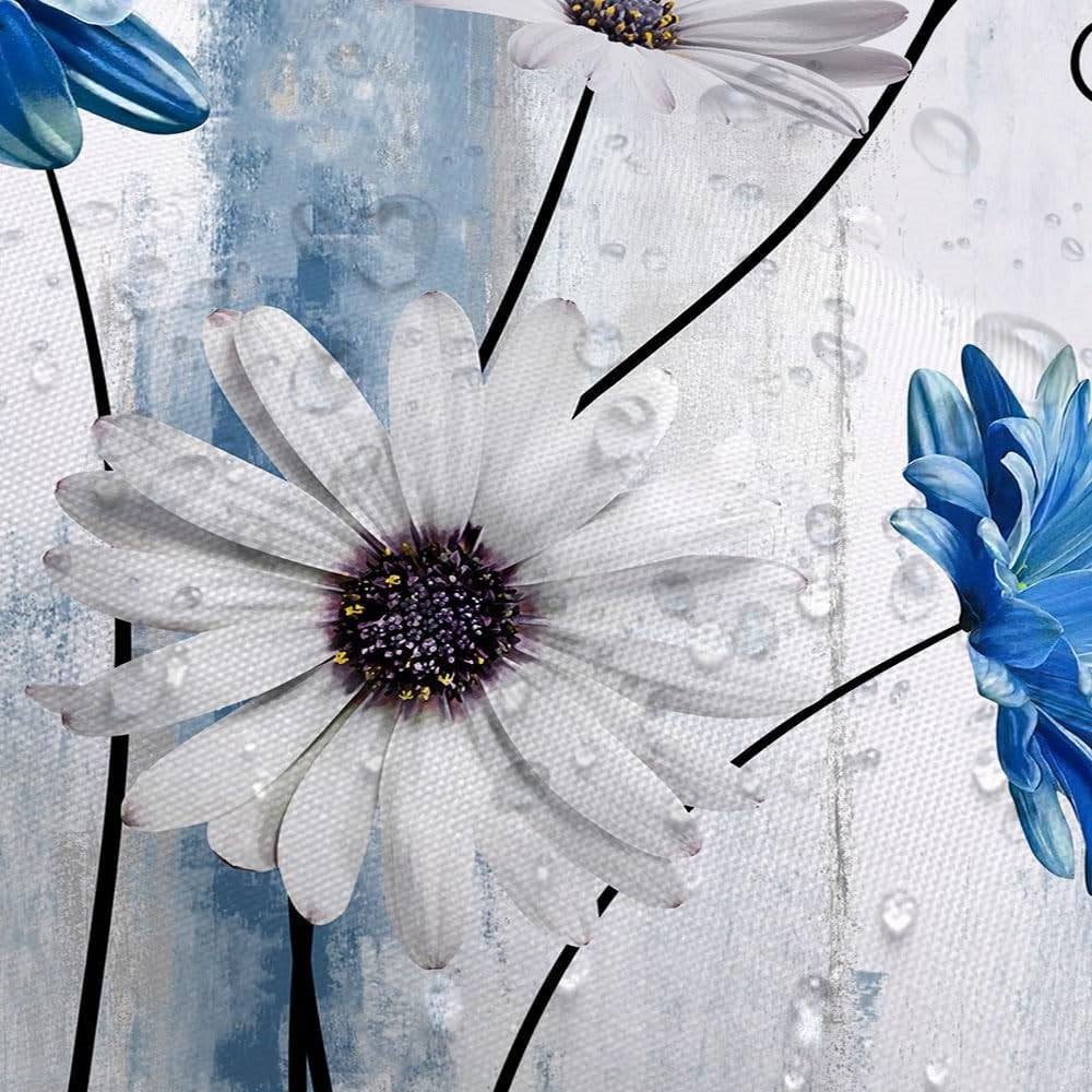 72"W x 78"H Blue Vibrant Floral Butterfly Polyester Shower Curtain FastFurnishings