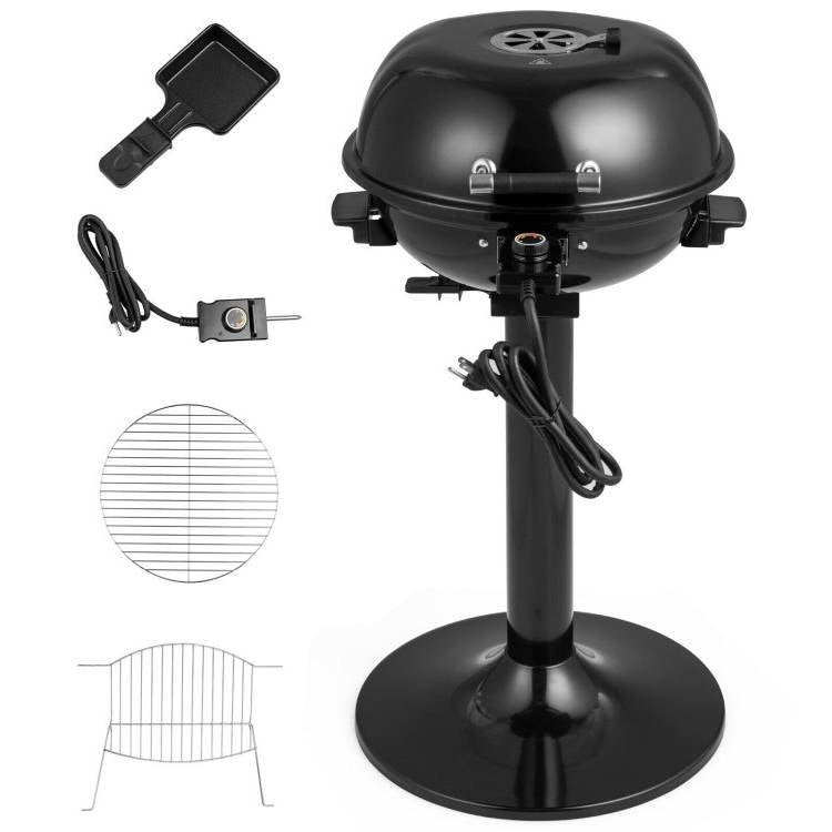 Black Double Layer Portable Electric 1600 Watt BBQ Grill FastFurnishings