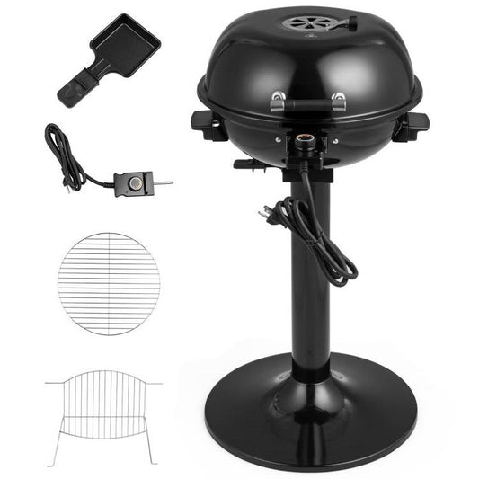 Black Double Layer Portable Electric 1600 Watt BBQ Grill FastFurnishings