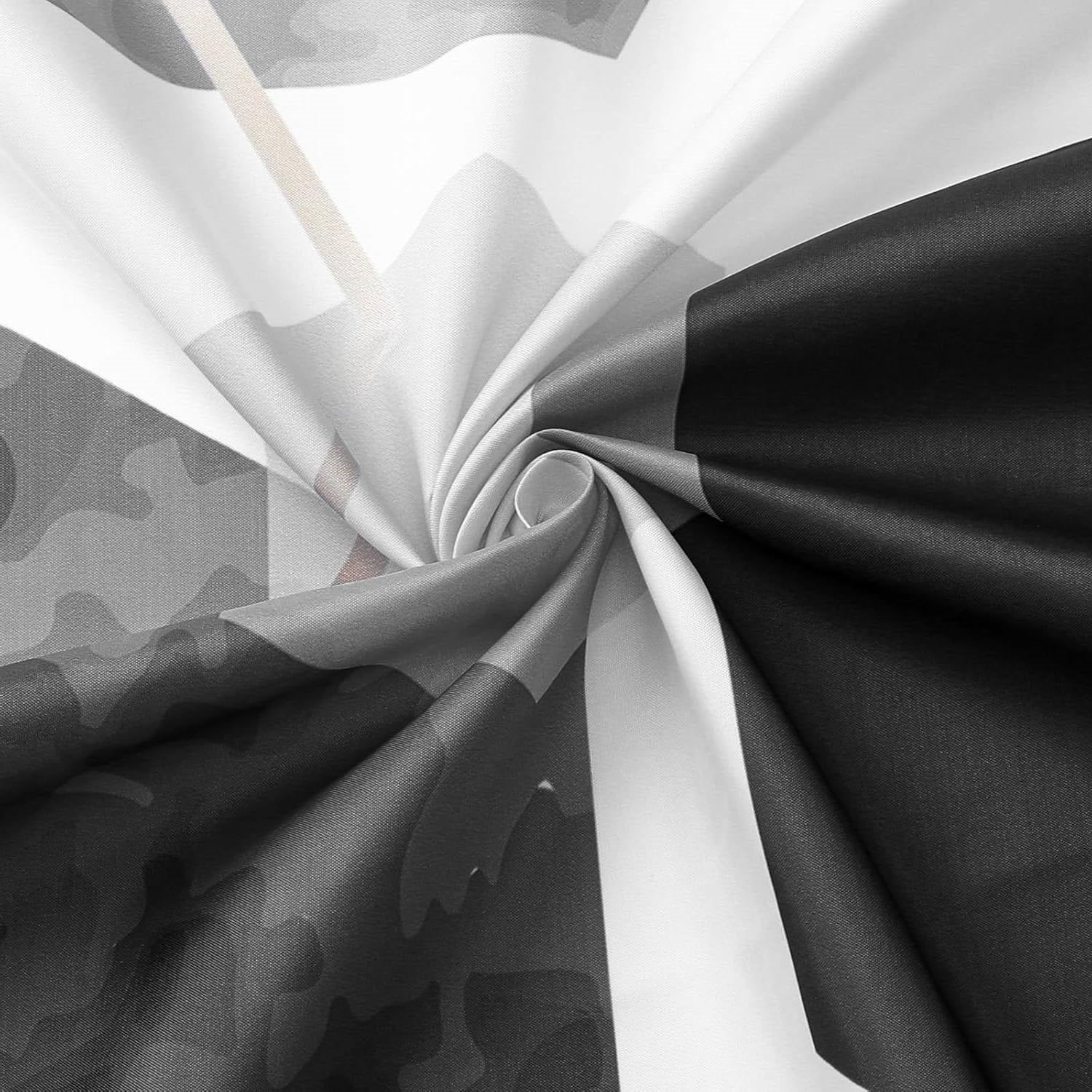 72"W x 78"H Black White Hexagonal Pattern Polyester Shower Curtain FastFurnishings