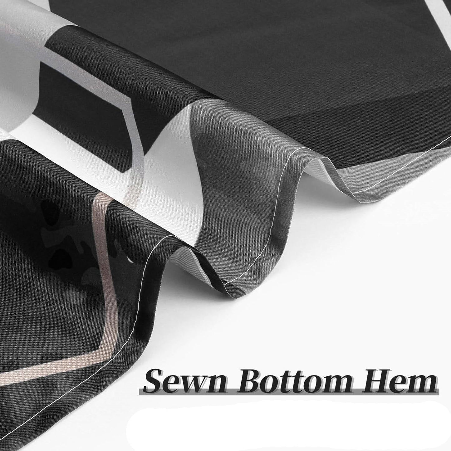 72"W x 78"H Black White Hexagonal Pattern Polyester Shower Curtain FastFurnishings