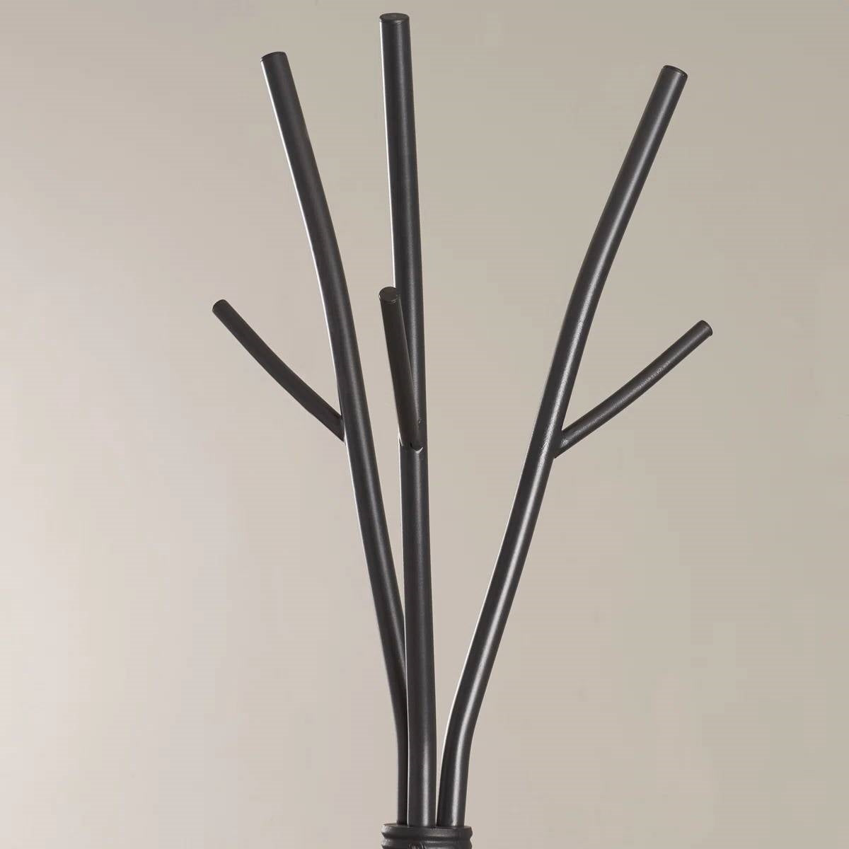 74-inch Freestanding Black Metal Coat Rack Entryway Hall Tree Umbrella Stand FastFurnishings