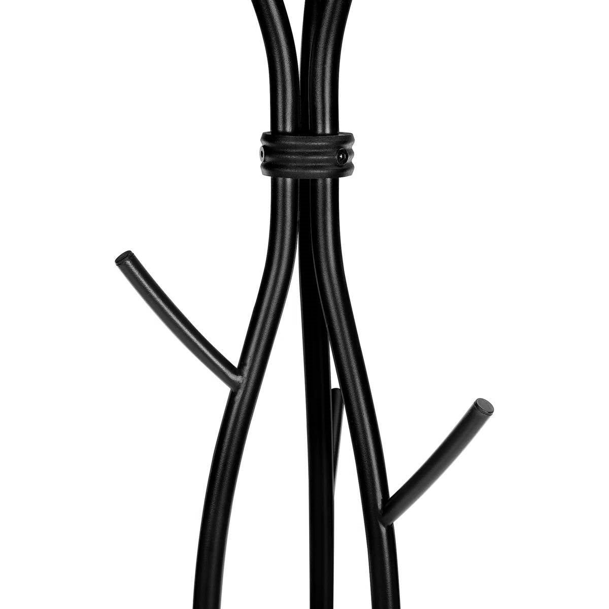 74-inch Freestanding Black Metal Coat Rack Entryway Hall Tree Umbrella Stand FastFurnishings