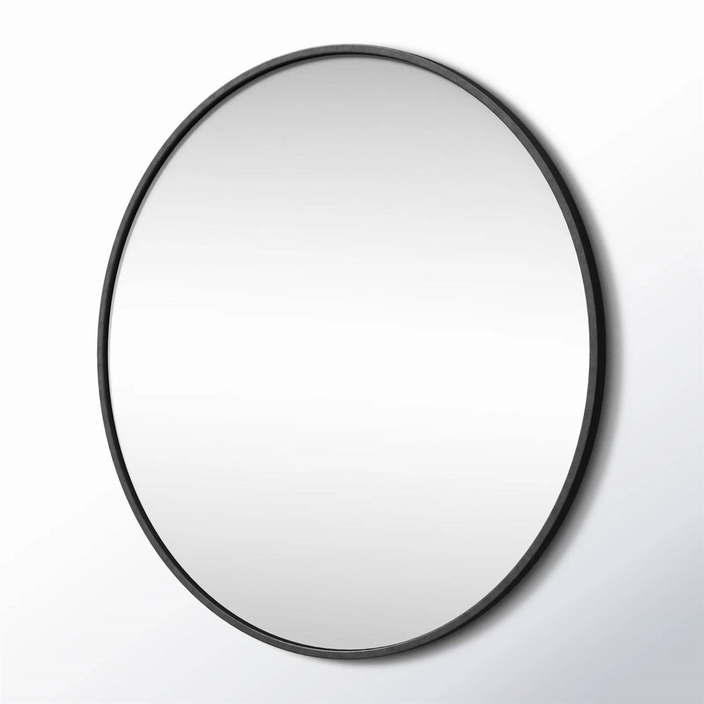 Round 39-inch Wall Mirror in Black - Living Room Bedroom Accent Bathroom Mirror-3
