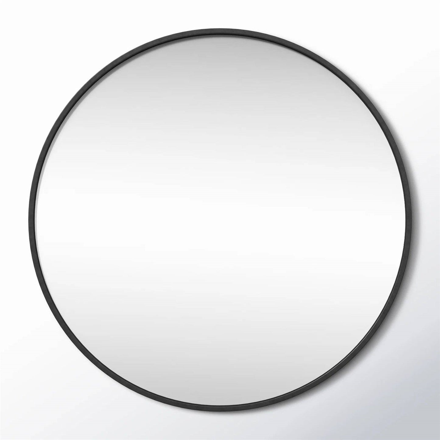 Round 28-inch Wall Mirror in Black - Living Room Bedroom Accent Bathroom Mirror-0