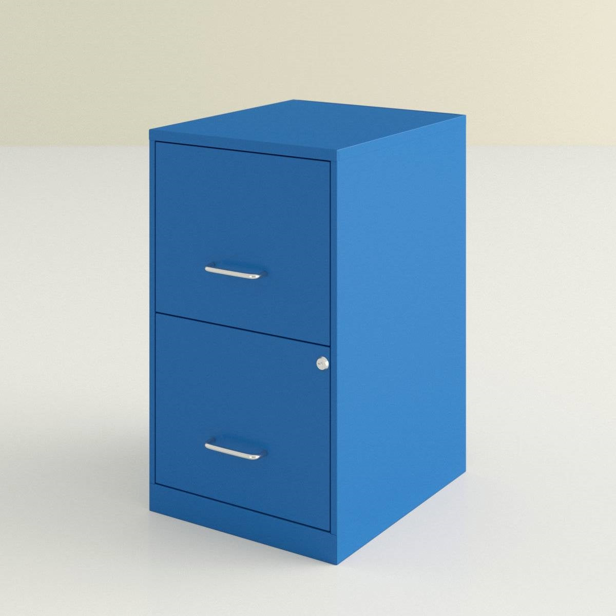 Blue Metal 2-Drawer Vertical Key Locking Heavy Duty Filing Cabinet FastFurnishings