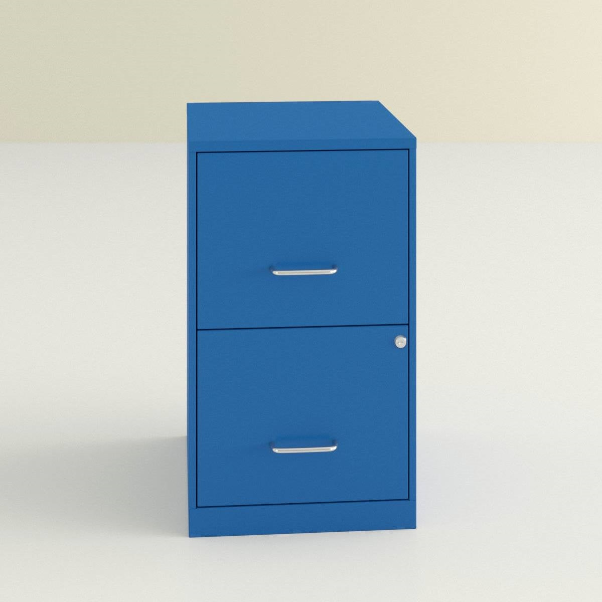 Blue Metal 2-Drawer Vertical Key Locking Heavy Duty Filing Cabinet FastFurnishings