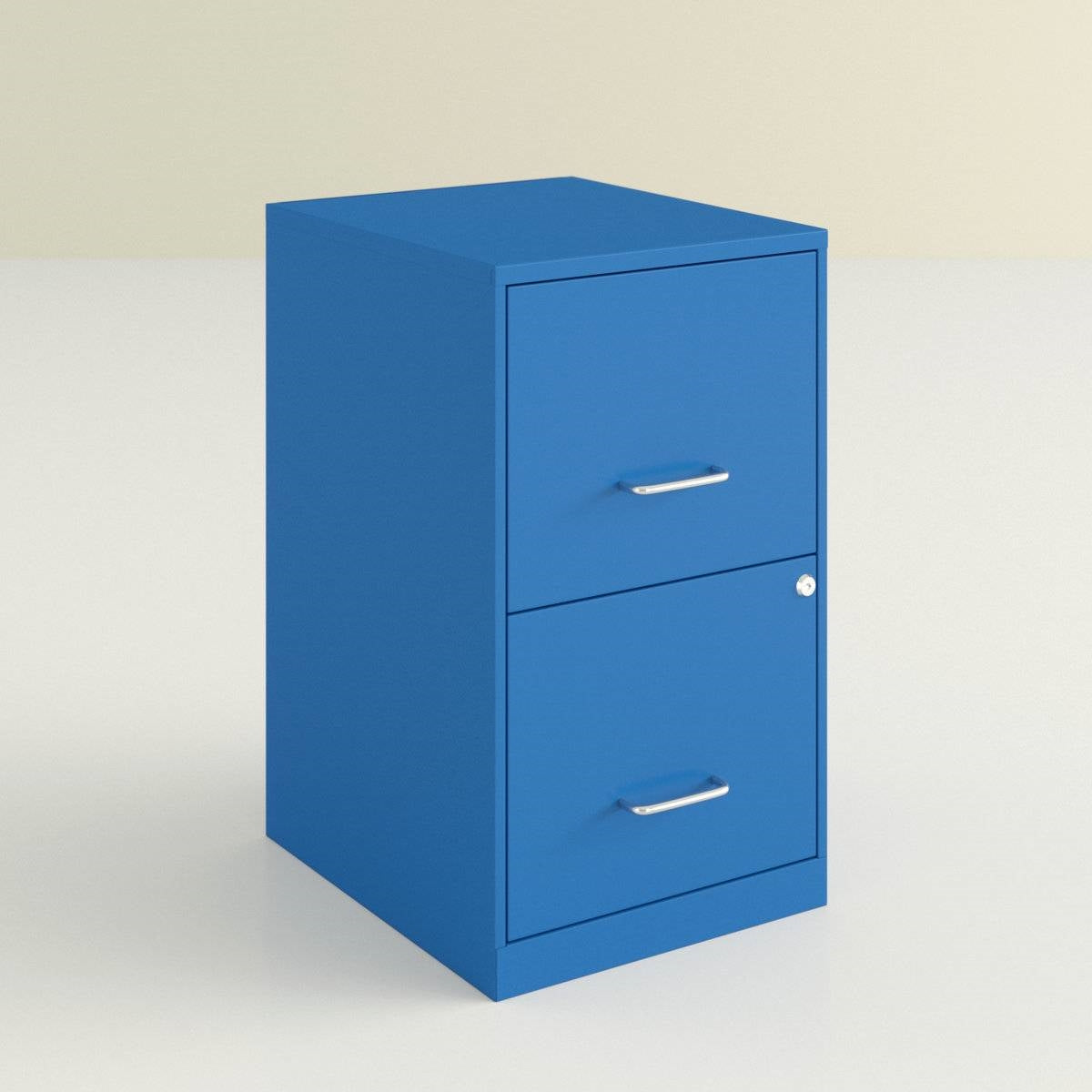 Blue Metal 2-Drawer Vertical Key Locking Heavy Duty Filing Cabinet FastFurnishings