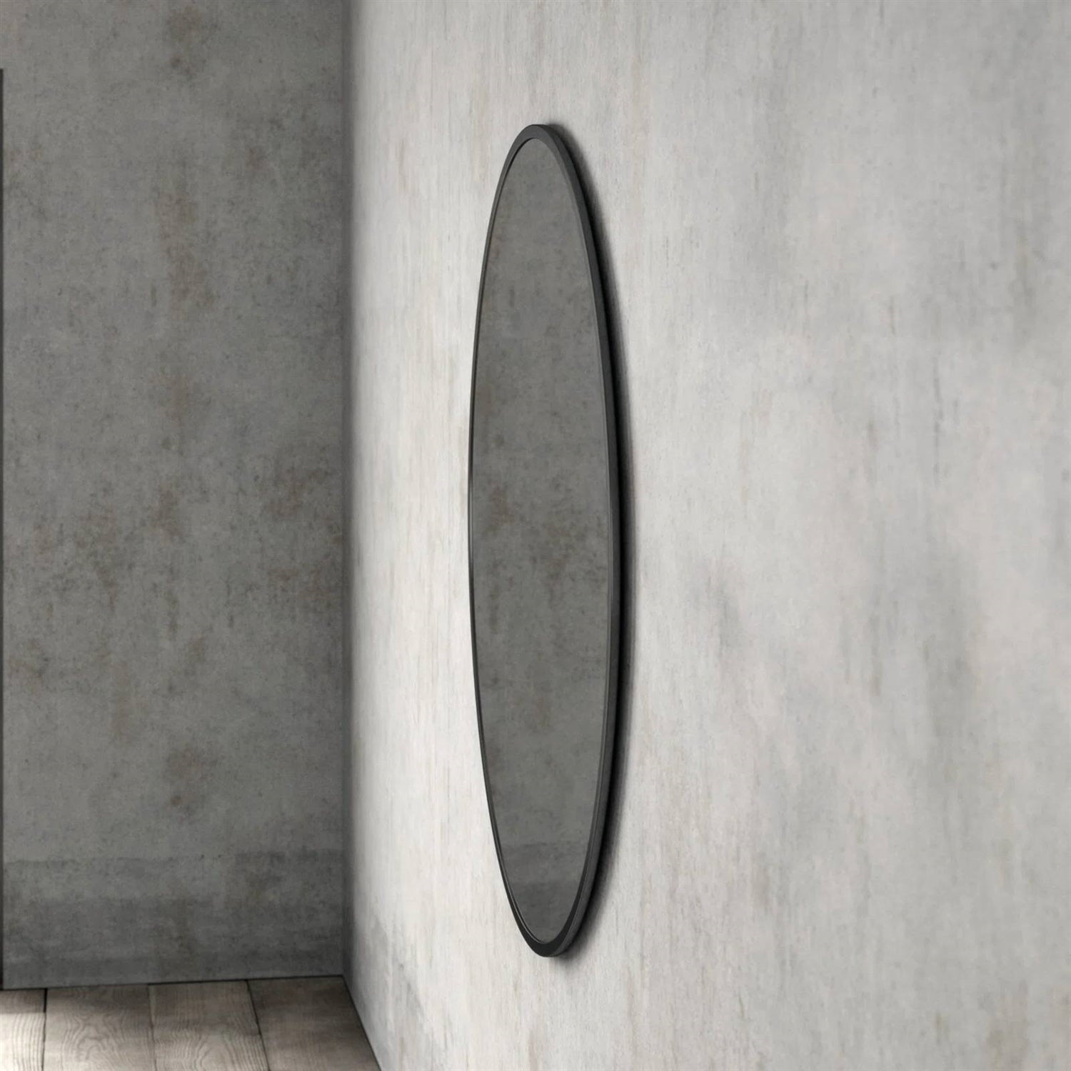 Round 36-inch Wall Mirror in Black - Living Room Bedroom Accent Bathroom Mirror-4