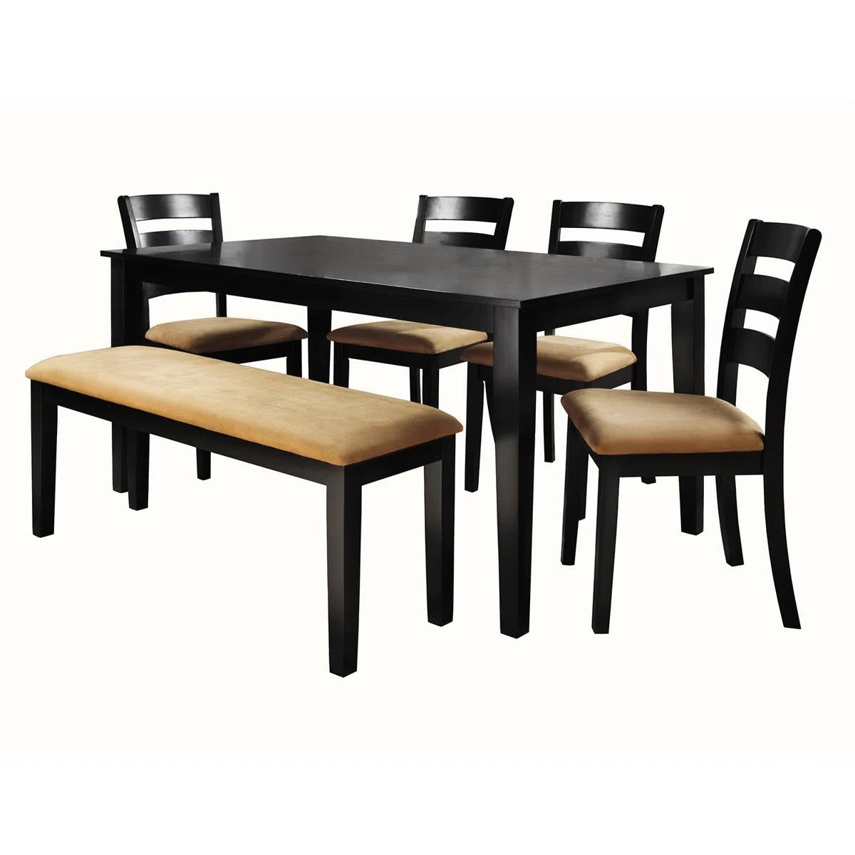 36 x 60 inch Rectangular Dining Table in Black Wood Finish-3