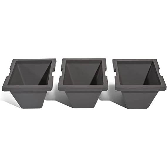Black Rectangular Raised Garden Bed Planter Box with Removeable Trays FastFurnishings