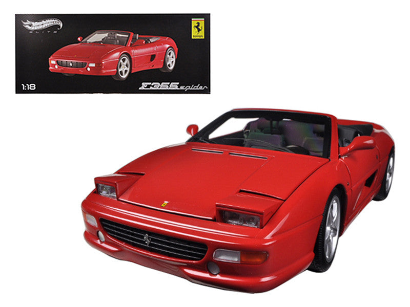 Ferrari F355 Spider Convertible Red Elite Edition 1/18 Diecast Car Model by Hot Wheels-0