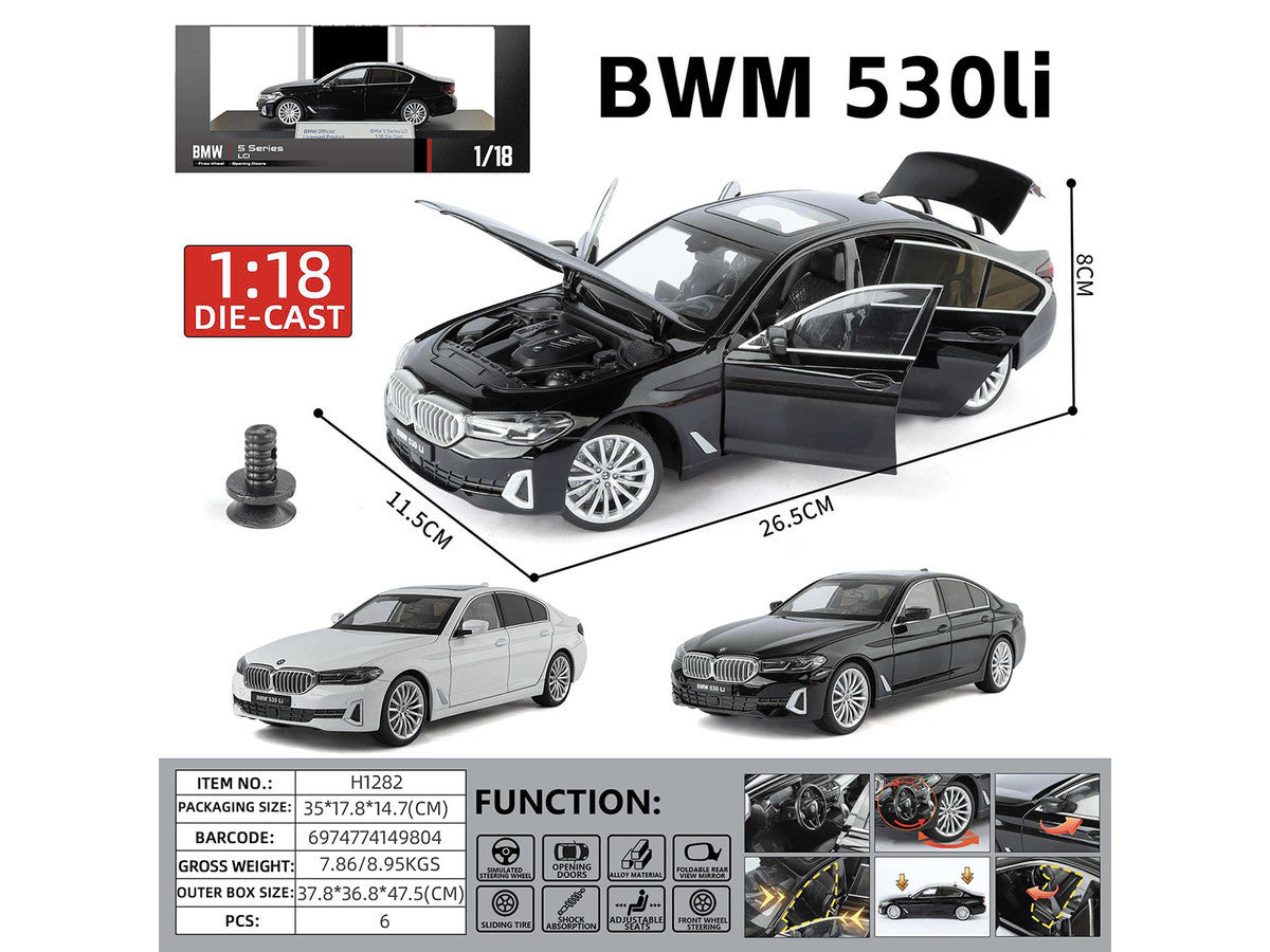 BMW 5 Series LCI White Metallic with Moonroof 1/18 Diecast Model Car by Heimanba Heimanba