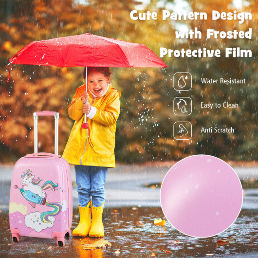 2 Pieces 18 Inch Kids Luggage Set with 12 Inch Backpack W2B