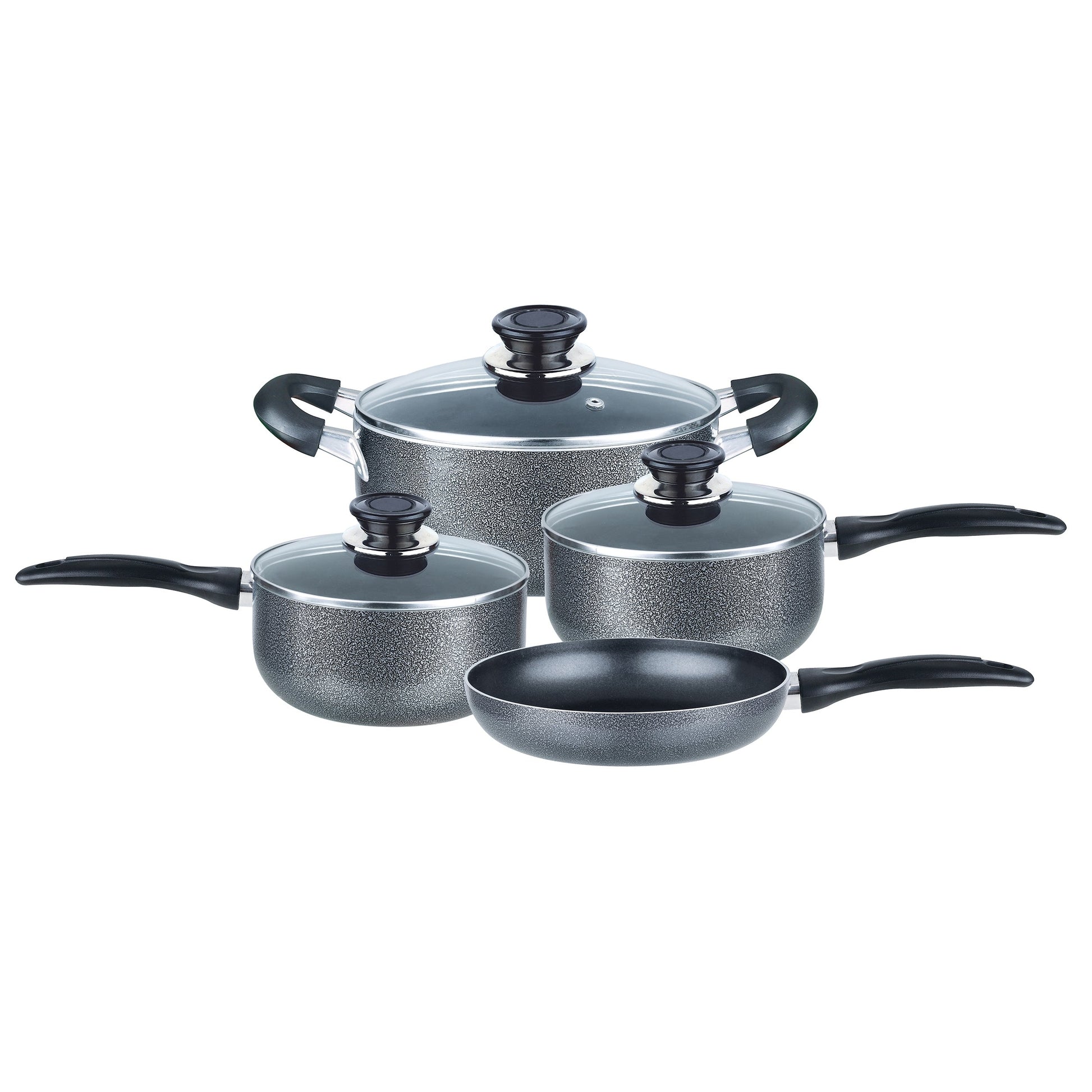 Brentwood 7 Piece Nonstick Aluminum Cookware Set in Granite W2B