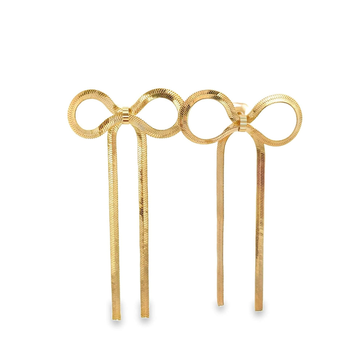 Herringbone Ribbon Drop Earrings (K239A) MIA Jewelry