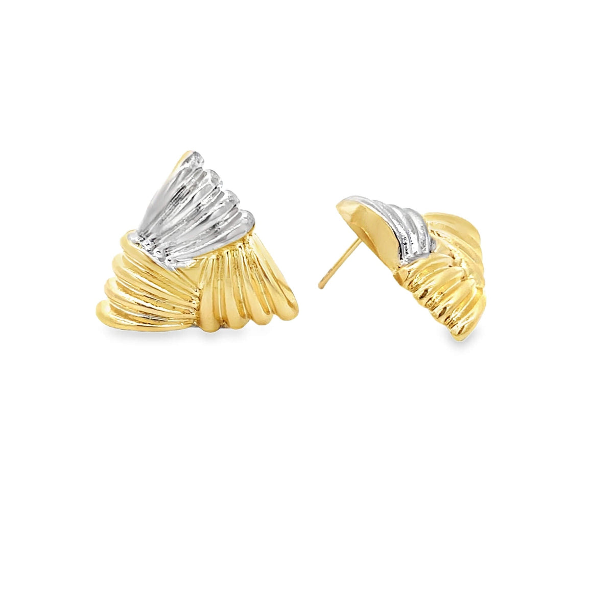 Woven Textured Triangle Earrings (L445B) MIA Jewelry