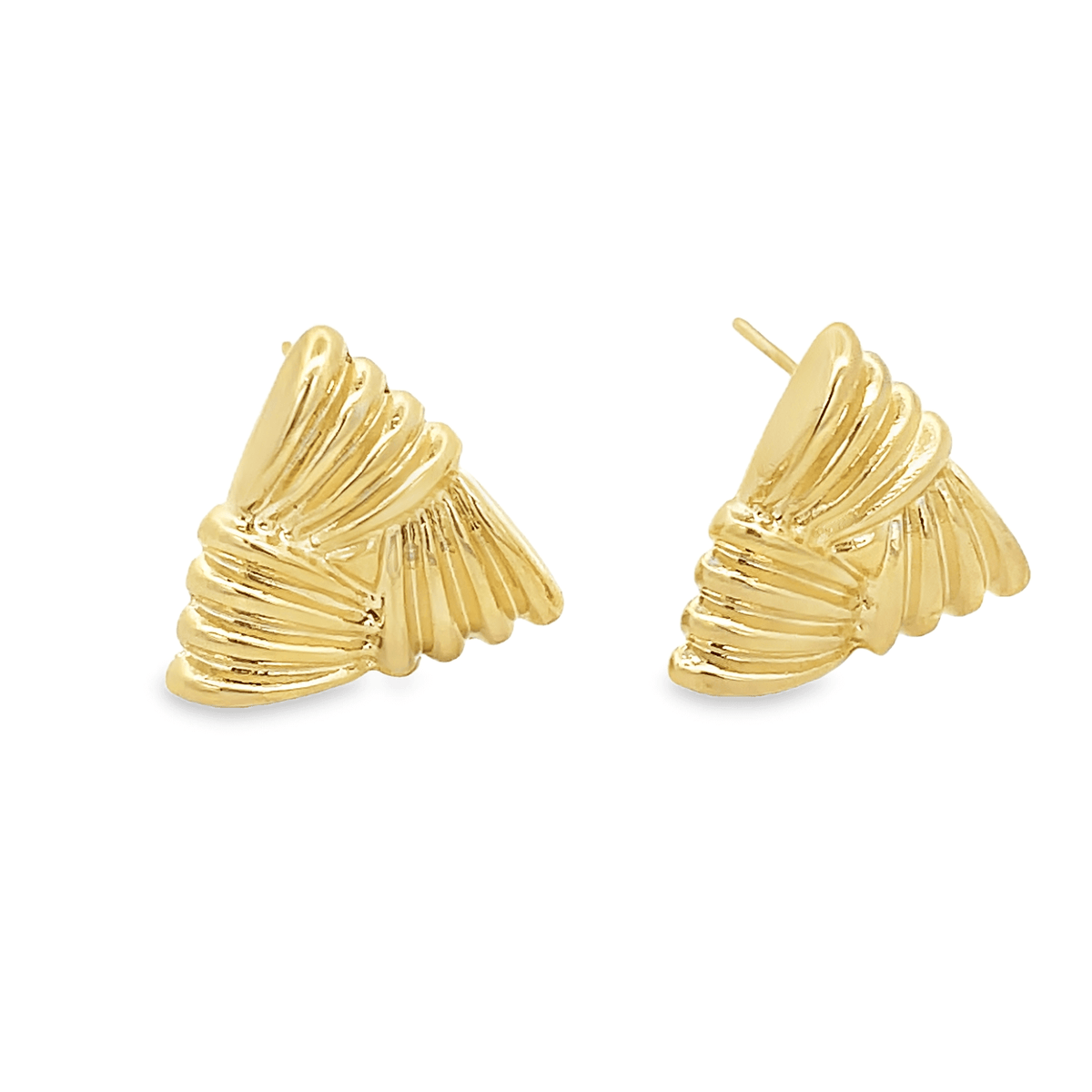 Woven Textured Triangle Earrings (L445B) MIA Jewelry