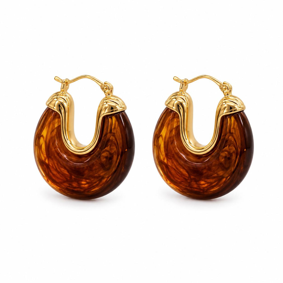 Marbled Resin Chunky Hoop Earrings MIA J