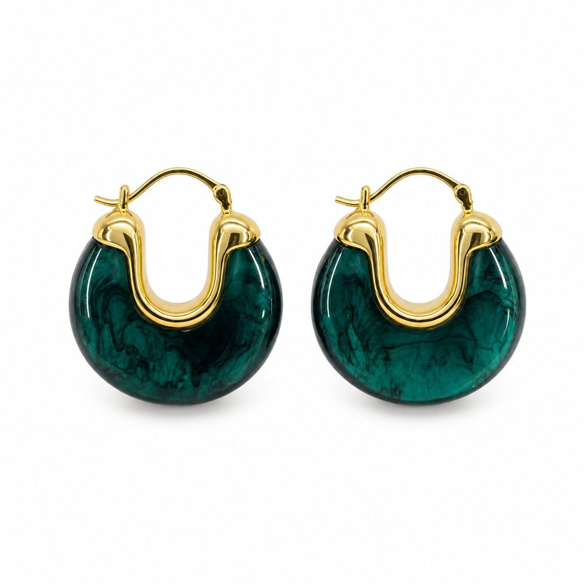 Marbled Resin Chunky Hoop Earrings MIA J