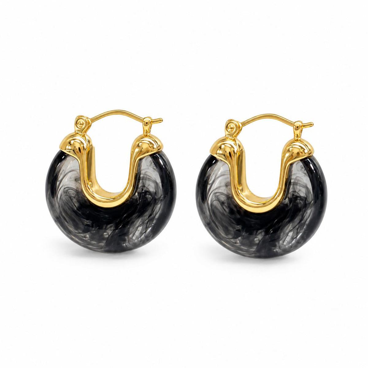 Marbled Resin Chunky Hoop Earrings MIA J