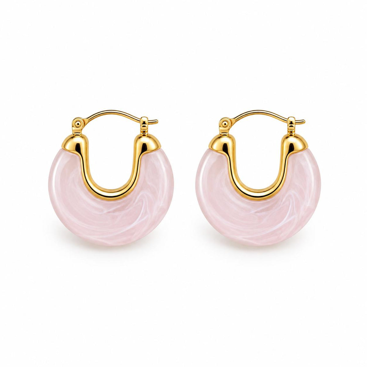 Marbled Resin Chunky Hoop Earrings MIA J