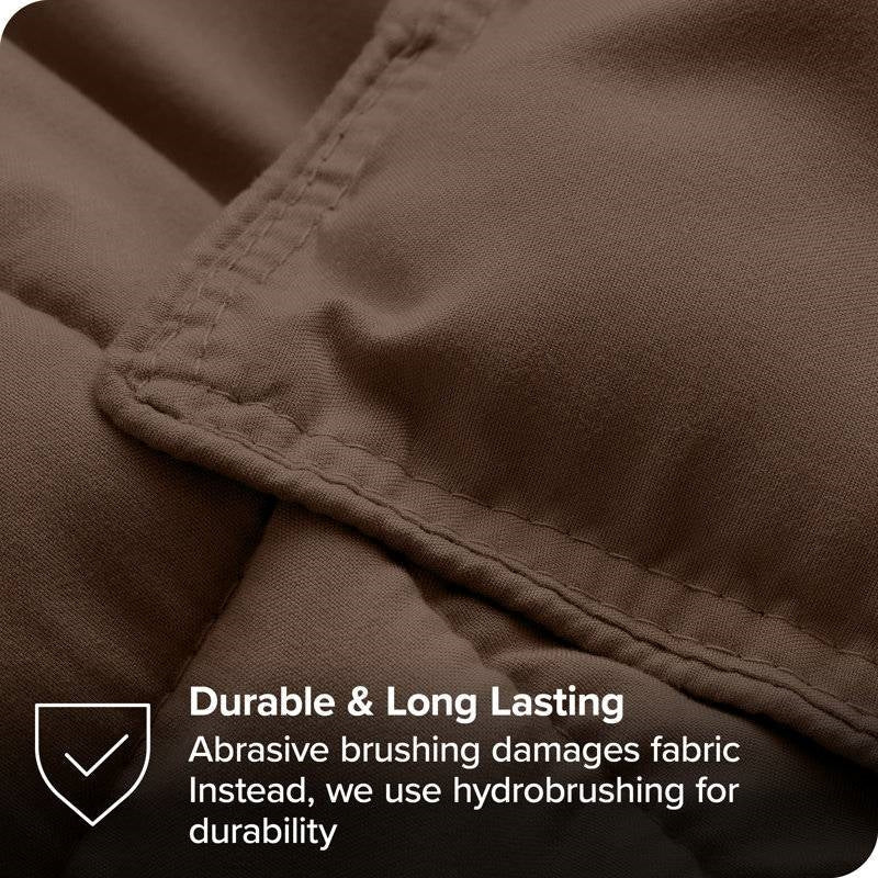 Full size 3-Piece Down Alternative Microfiber Comforter Set in Chocolate Brown FastFurnishings