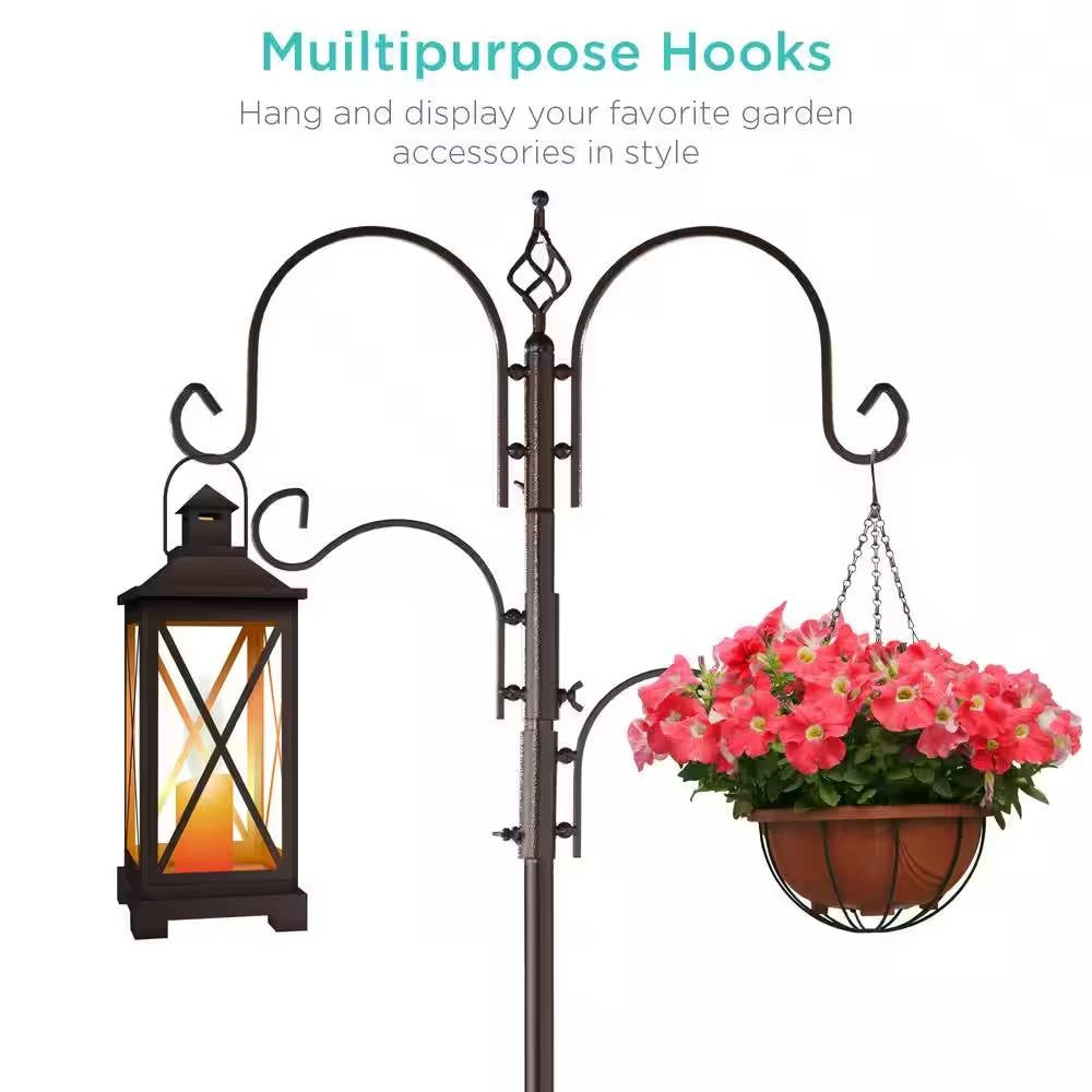 Complete Bird Feeder Set with Bronze Metal Stand Suet Water Bowl Tube and Tray FastFurnishings