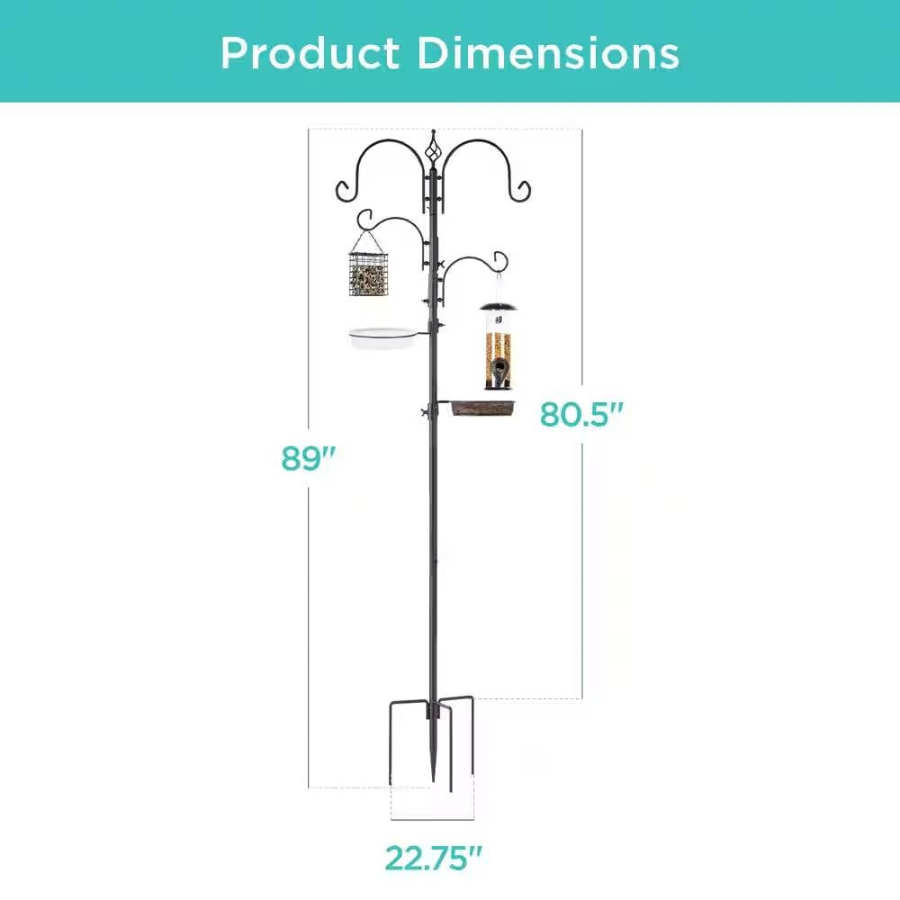 Complete Bird Feeder Set with Bronze Metal Stand Suet Water Bowl Tube and Tray FastFurnishings