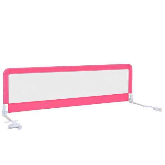 71 Inch Extra Long Swing Down Bed Guardrail with Safety Straps-Gray W2B