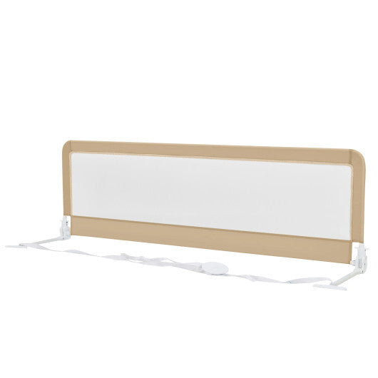 71 Inch Extra Long Swing Down Bed Guardrail with Safety Straps-Gray W2B
