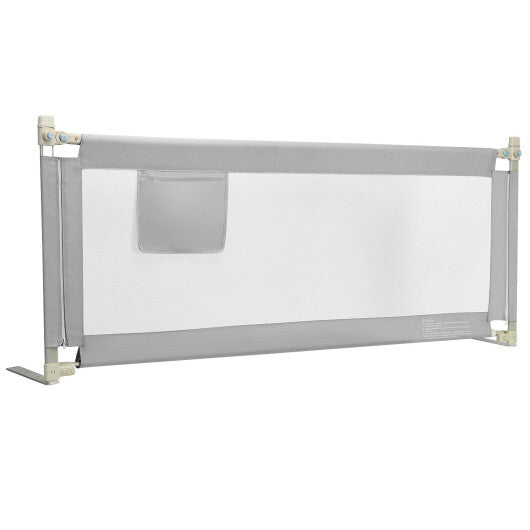 76.8  Inch Baby Bed Rail with Double Safety Child Lock-Gray W2B