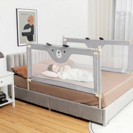 Vertical Lifting Baby Bedrail Guard with Lock-Gray W2B