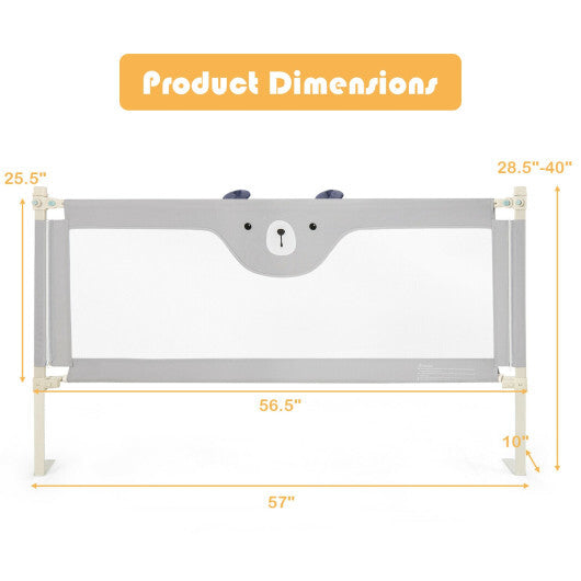 Vertical Lifting Baby Bedrail Guard with Lock-Gray W2B
