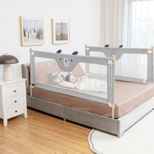 Vertical Lifting Baby Bedrail Guard with Lock-Gray W2B