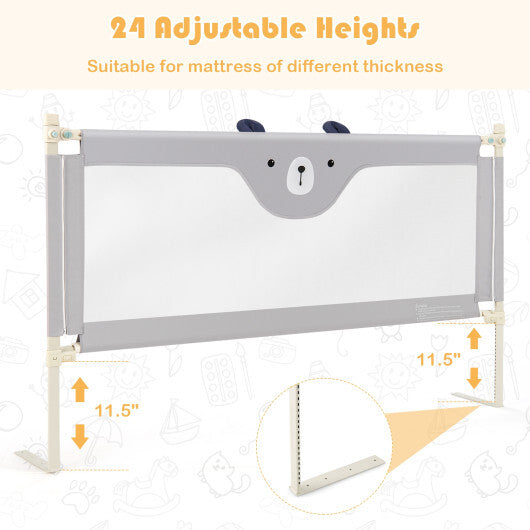 Vertical Lifting Baby Bedrail Guard with Lock-Gray W2B