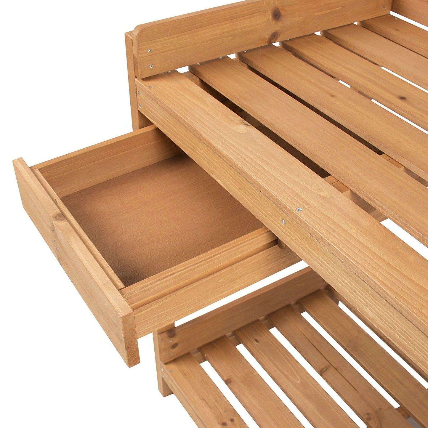 Solid Wood Garden Work Table Potting Bench in Natural Finish-3